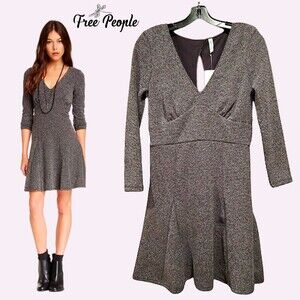 Free People NEW Bohemian HEARTSTOPPER Textured Empire Waist Fit&Flare Dress M
